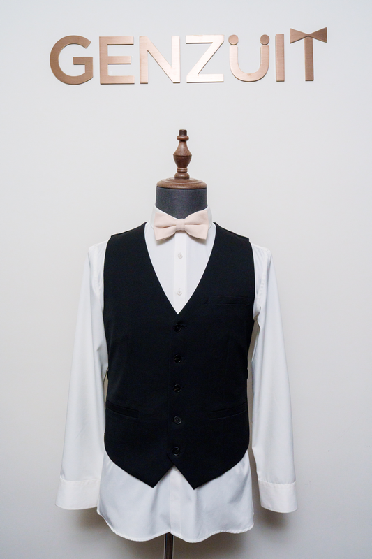 GENZUIT GROOMSMEN 經典純黑色 兄弟團套餐B|馬甲西褲 伴郎兄弟西裝