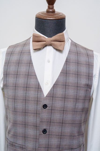 GENZUIT GROOMSMEN 復古啡灰格紋 兄弟團套餐B｜馬甲西褲 伴郎兄弟西裝