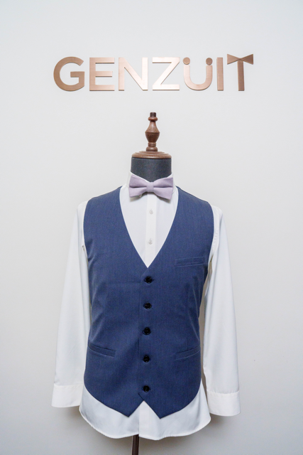 Genzuit 香港沉穩藏青色高級兄弟團馬甲 正面造型